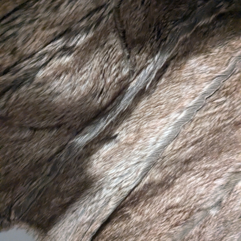 Pretty faux suede jacket Itsu small taupe faux fur - Picture 4 of 8